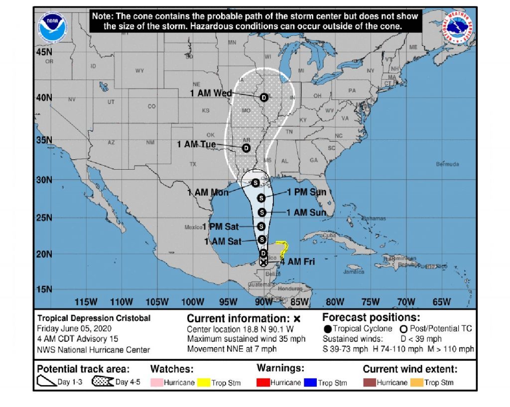 Se convierte ‘Cristóbal’ en tormenta tropical nuevamente; avanza hacia Estados Unidos