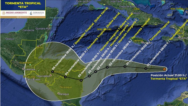 Se forma ‘Eta’ en el Mar Caribe cerca de QRoo; golpearía como huracán a centroamérica