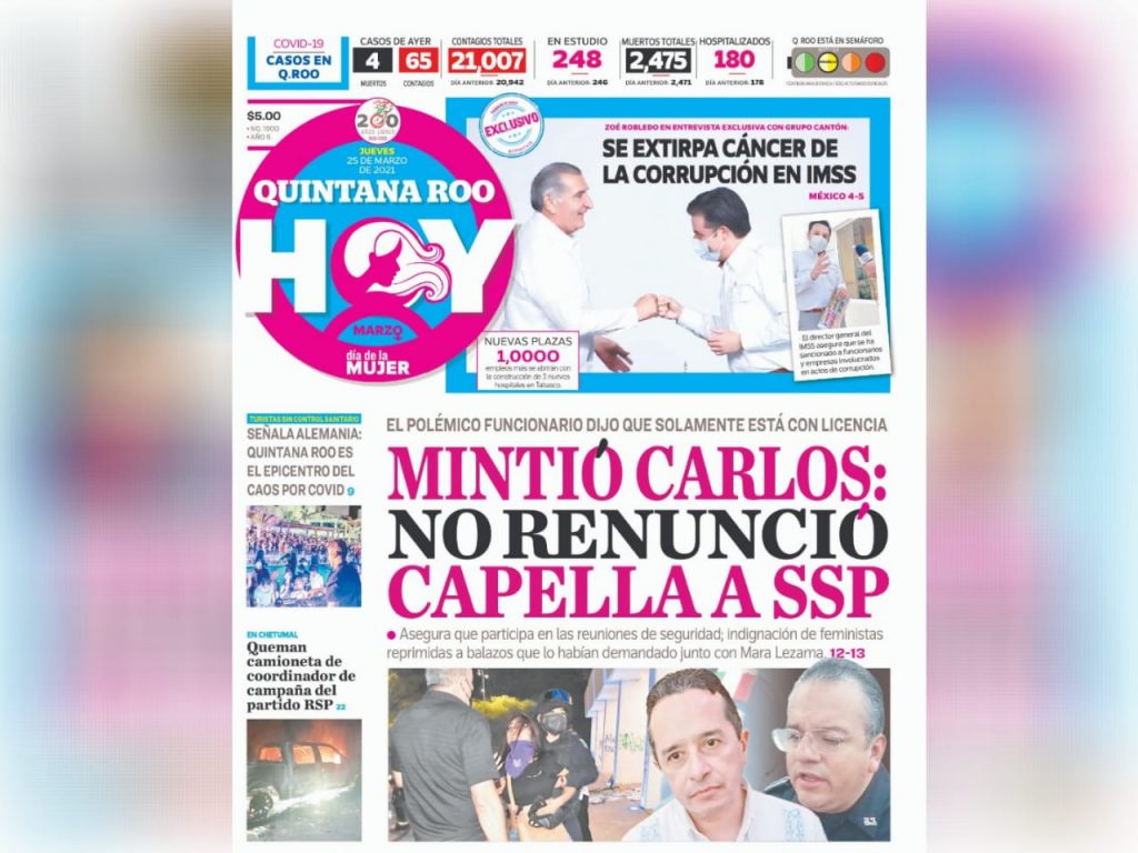 Mintió Carlos Joaquín; no renunció Capella a la s