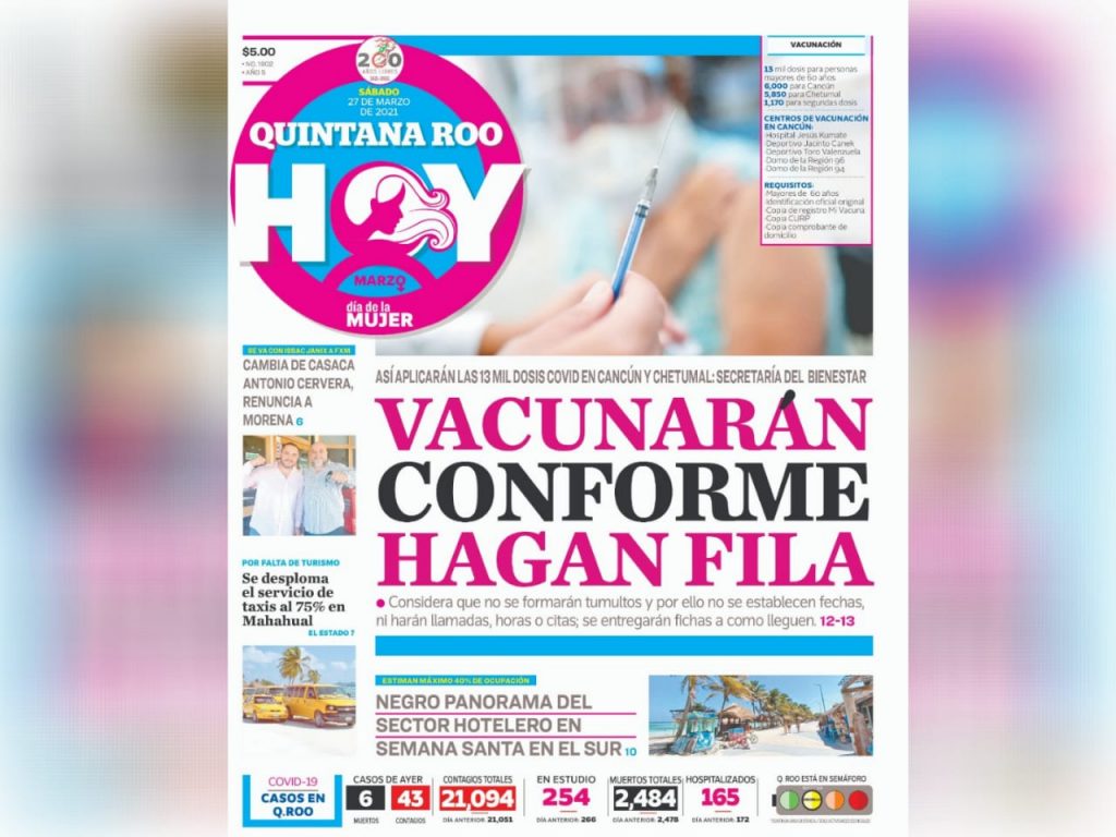 Vacunarán conforme a fila