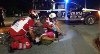 Abollada tras caerse de una moto