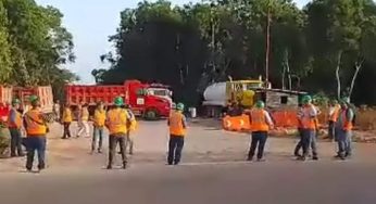 Desbloquean volqueteros entrada al Tramo 6