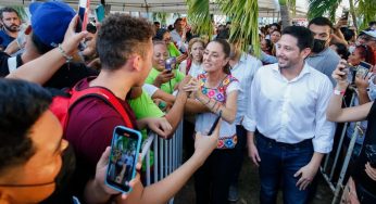 ACOMPAÑA RENÁN SÁNCHEZ A CLAUDIA SHEINBAUM EN SU GIRA POR QUINTANA ROO