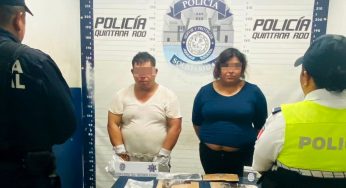 Detienen a pareja que realizó disparos al aire, en la avenida Las Torres de Playa del Carmen