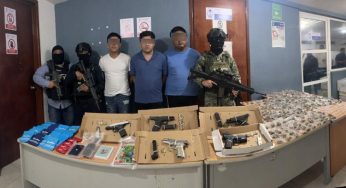 Caen presuntos integrantes de un grupo criminal con armas y droga en Cancún
