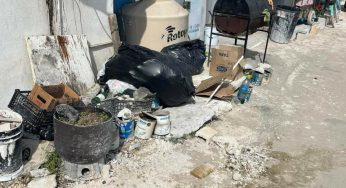 Holbox entre basura después de Navidad