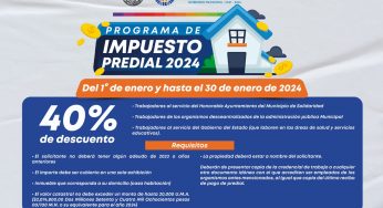 Otorgan descuentos en pago del impuesto predial 2024
