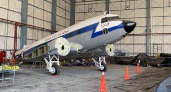 Exhiben aeronave de la Fuerza Aérea Mexicana en el aeropuerto de Tulum