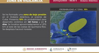 Vigilan zona de baja presión en el océano Atlántico