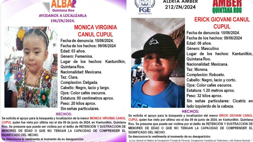 Desaparecen 2 niños originarios de Kantunilkín