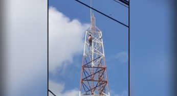 Hombre intoxicado sube a antena telefónica en Cancún