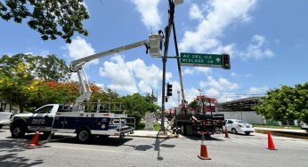 Retiran 397 cabezales de semáforos en el centro de Cancún