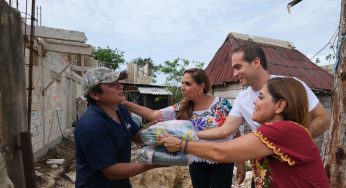 Mara Lezama y alcalde de Tulum llevan ayuda alimentaria a familias afectadas por Huracán ‘Beryl’
