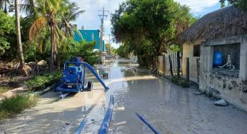 Conagua implementa acciones emergentes de bombeo de agua en la isla Holbox, Quintana Roo