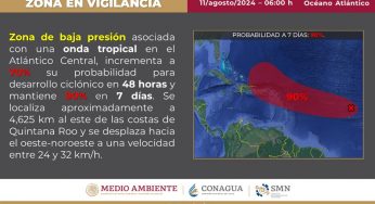 Protección Civil de Quintana Roo advierte sobre posible formación de ciclón que podría afectar al Caribe mexicano