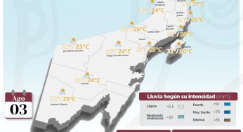 Se esperan algunos chubascos y mucho calor para la Península de Yucatán