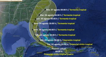 Se forma el ciclón tropical número cuatro; se encuentra a mil 60 kilómetros de Cancún