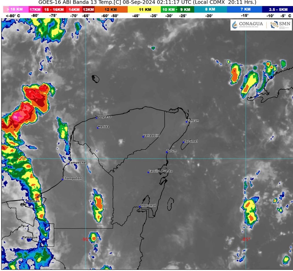 Lluvias puntuales muy fuertes en Quintana Roo