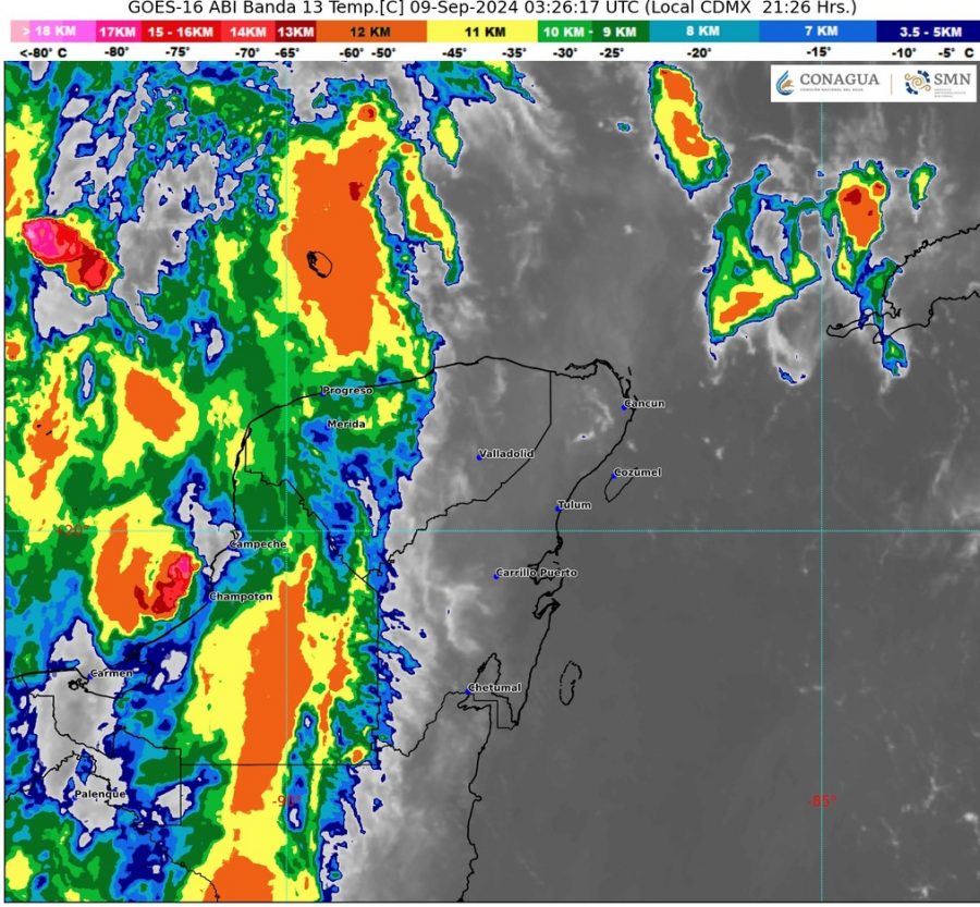 Lluvias puntuales para Quintana Roo este lunes 9 de septiembre