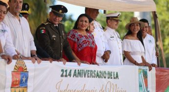 Desfile cívico-militar en Puerto Morelos y Leona Vicario conmemora el inicio de la Independencia de México