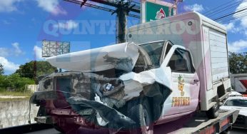 Dos heridos graves tras choque de camionetas en Playa del Carmen