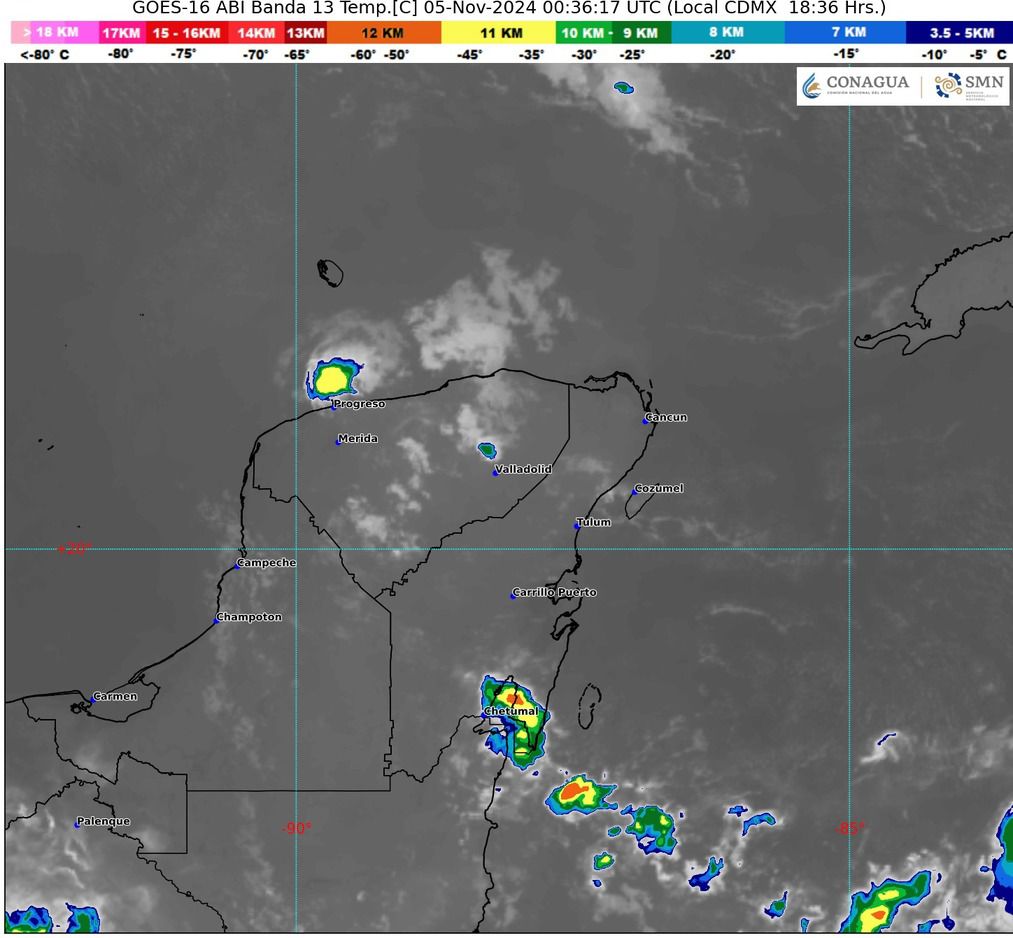 Intervalos de chubascos para Quintana Roo este martes