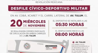 Así estará el operativo por desfile del 20 de Noviembre en Cancún