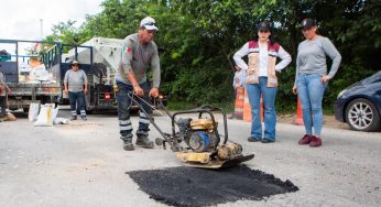 Continuaremos trabajando a máxima capacidad para tener un Solidaridad sin baches: Estefanía Mercado