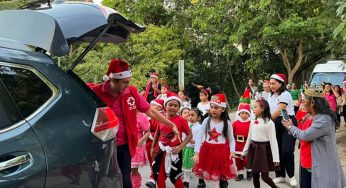 Cruz Roja lleva la magia navideña a Tihosuco con caravana y show de Talentos Kids