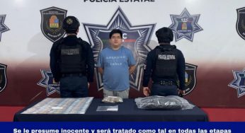 Intentó huir cuando se vio descubierto, le decomisaron 33 bolsitas con marihuana y 25 mil pesos