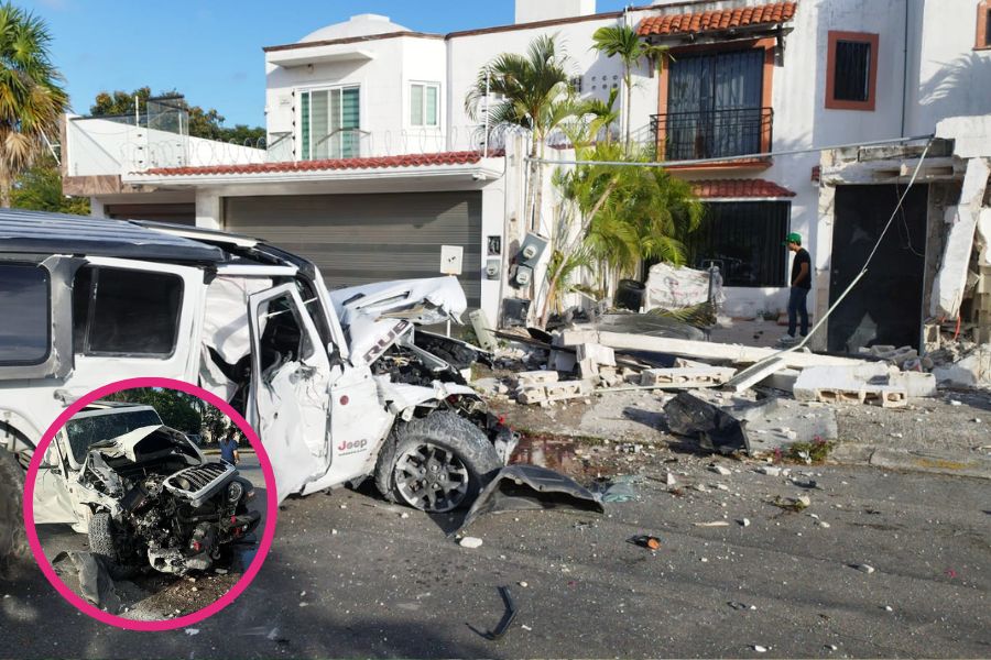 Jeep fantasma: misterioso abandono tras brutal choque en Cancún
