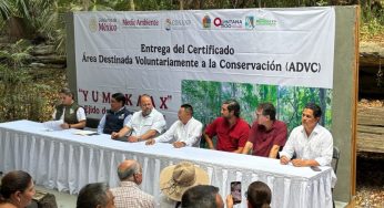 Recibe Yum Kaax certificado de Área Destinada Voluntariamente a la Conservación en Puerto Morelos