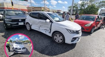 Choque múltiple deja dos heridos por imprudencia vial