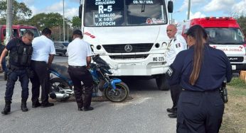 Motociclista es impactado por transporte público en la ruta 5