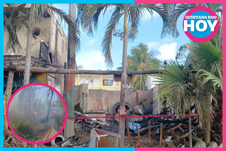 Incendio en Holbox, dejó pérdidas materiales y personas lesionadas