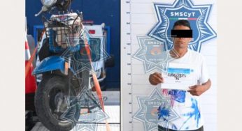 Detienen a hombre en Benito Juárez por conducir motocicleta con reporte de robo
