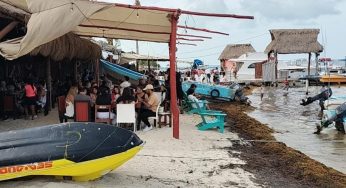 Sufren restaurantes de Puerto Juárez por recales de sargazo