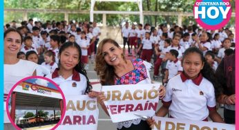 Mara Lezama inaugura domo de la primaria “Efraín Santana Sánchez”