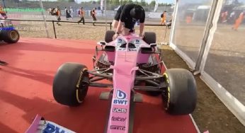Influencers detenidos por dañar monoplaza de “Checo” Pérez