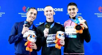 Nadador mexicano, Diego Villalobos se cuelga medalla de bronce en el Campeonato Mundial