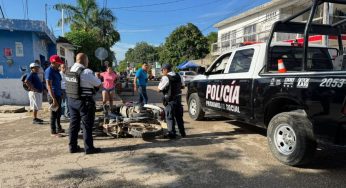Choque de motociclistas deja un lesionado en Felipe Carrillo Puerto
