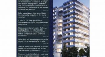 Tiktoker ofrece historias en redes a cambio de un departamento