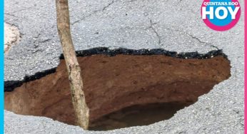 Cierran la circulación en la avenida Maxuxac por la aparición un socavón