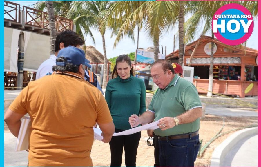 Jorge Ricalde Atenea Gómez Ricalde supervisa avances de obra integral en Isla Mujeres