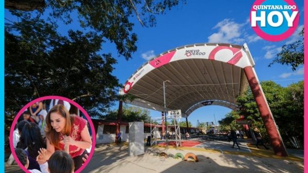 Inaugura Mara Lezama domo escolar en primaria de Rancho Viejo