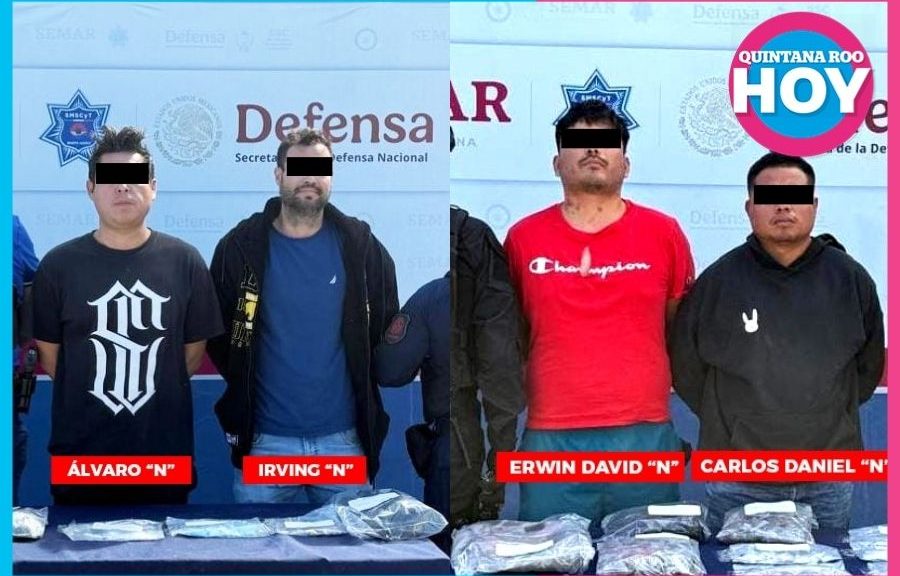 Detienen en Benito Juárez a cuatro por narcomenudeo y extorsión