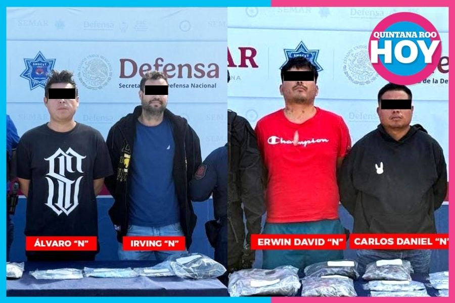 Detienen en Benito Juárez a cuatro por narcomenudeo y extorsión