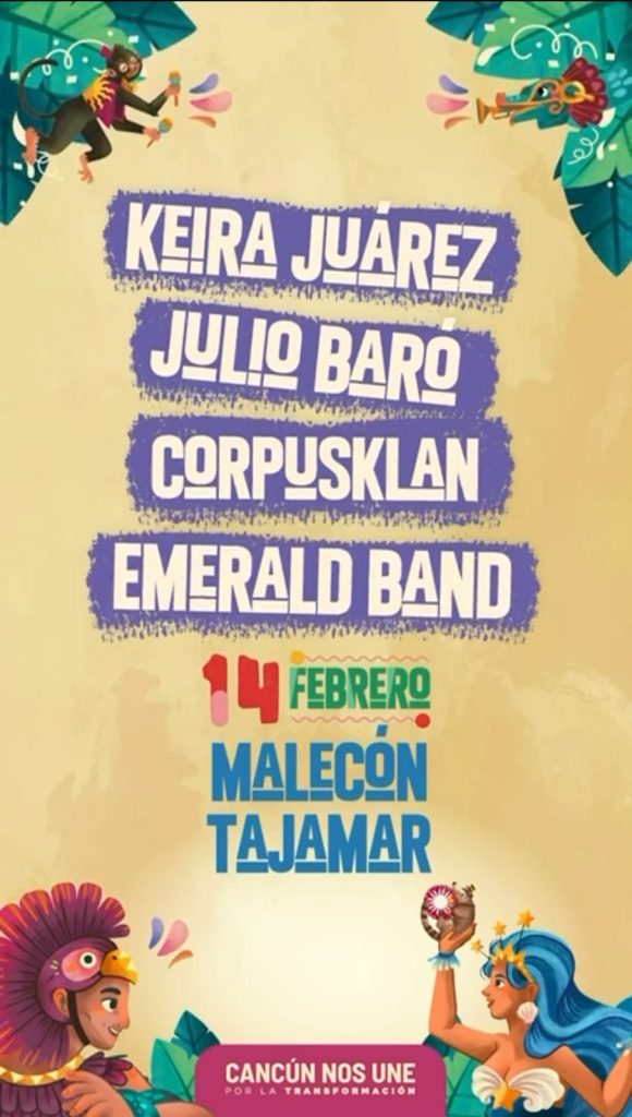 Cartelera Cancún Carnaval 2026