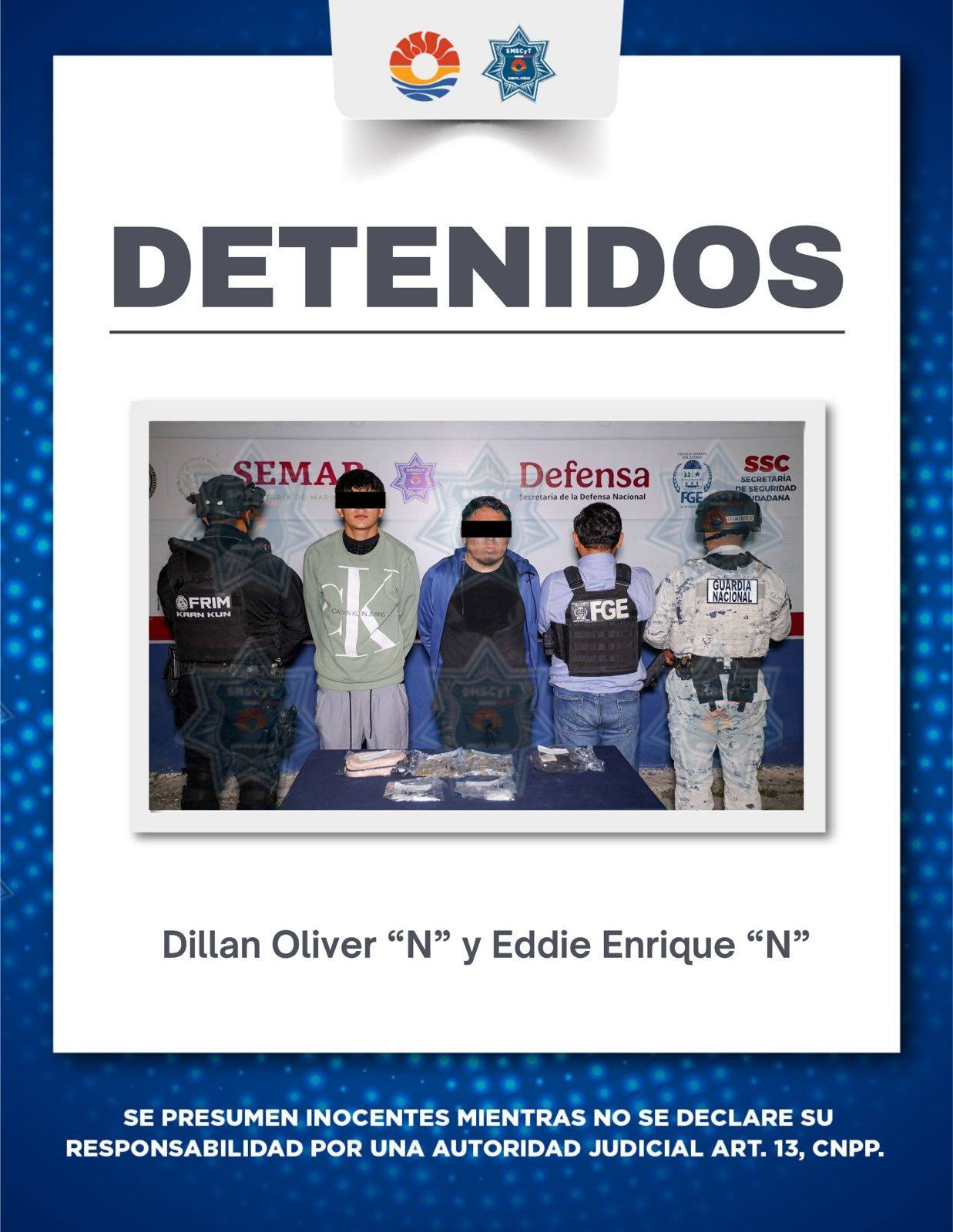 Detienen a tres por narcomenudeo en la Supermanzana 520 de Cancún