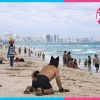 Imagen de persona caracterizada como perro en Playa Delfines genera reacciones